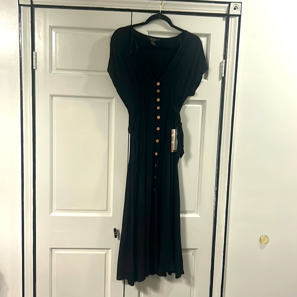 NWT Forever 21 black button up dress